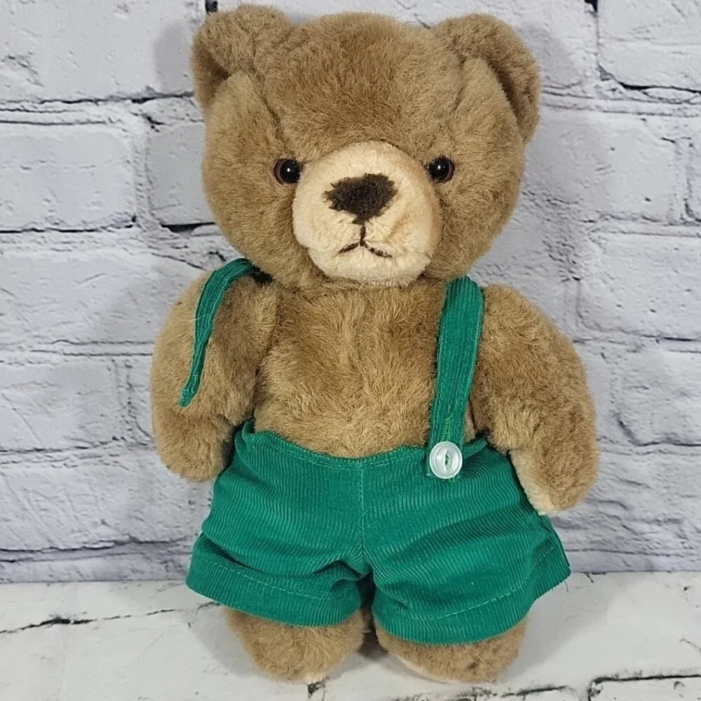 Vintage 80's Eden Corduroy Teddy Bear Classic Jointed Missing Button Rare HTF‎